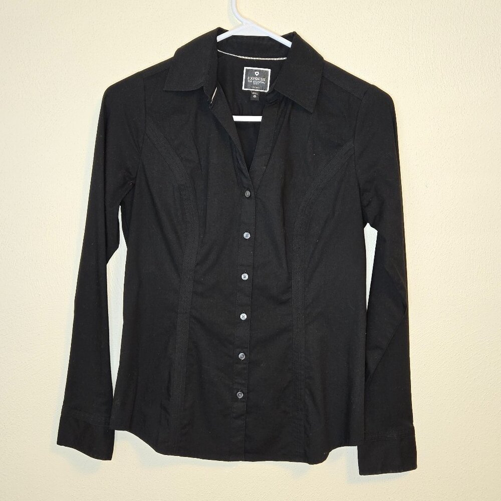 Express' "The Essential" Button Down Shirt in Black